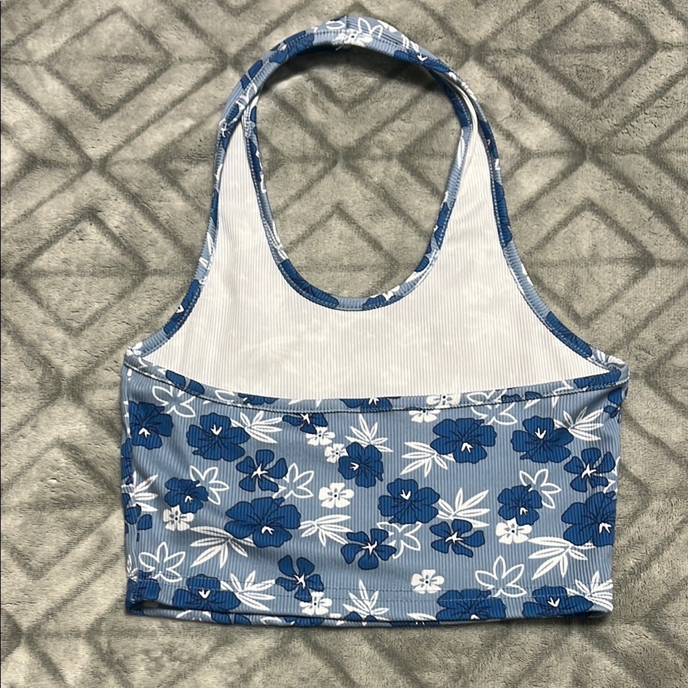 SHEIN Blue Floral Crop Top